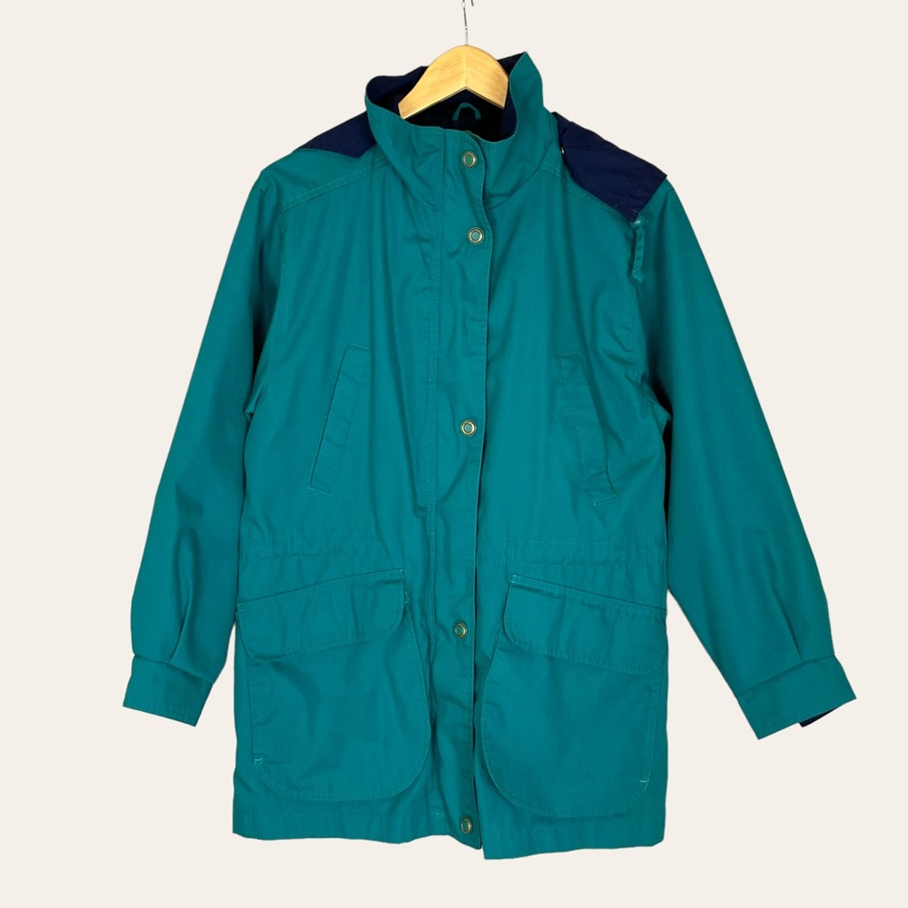 Vintage Lightweight Jacket Women’s‎ Teal Hood Pacific Trail Coat 90s